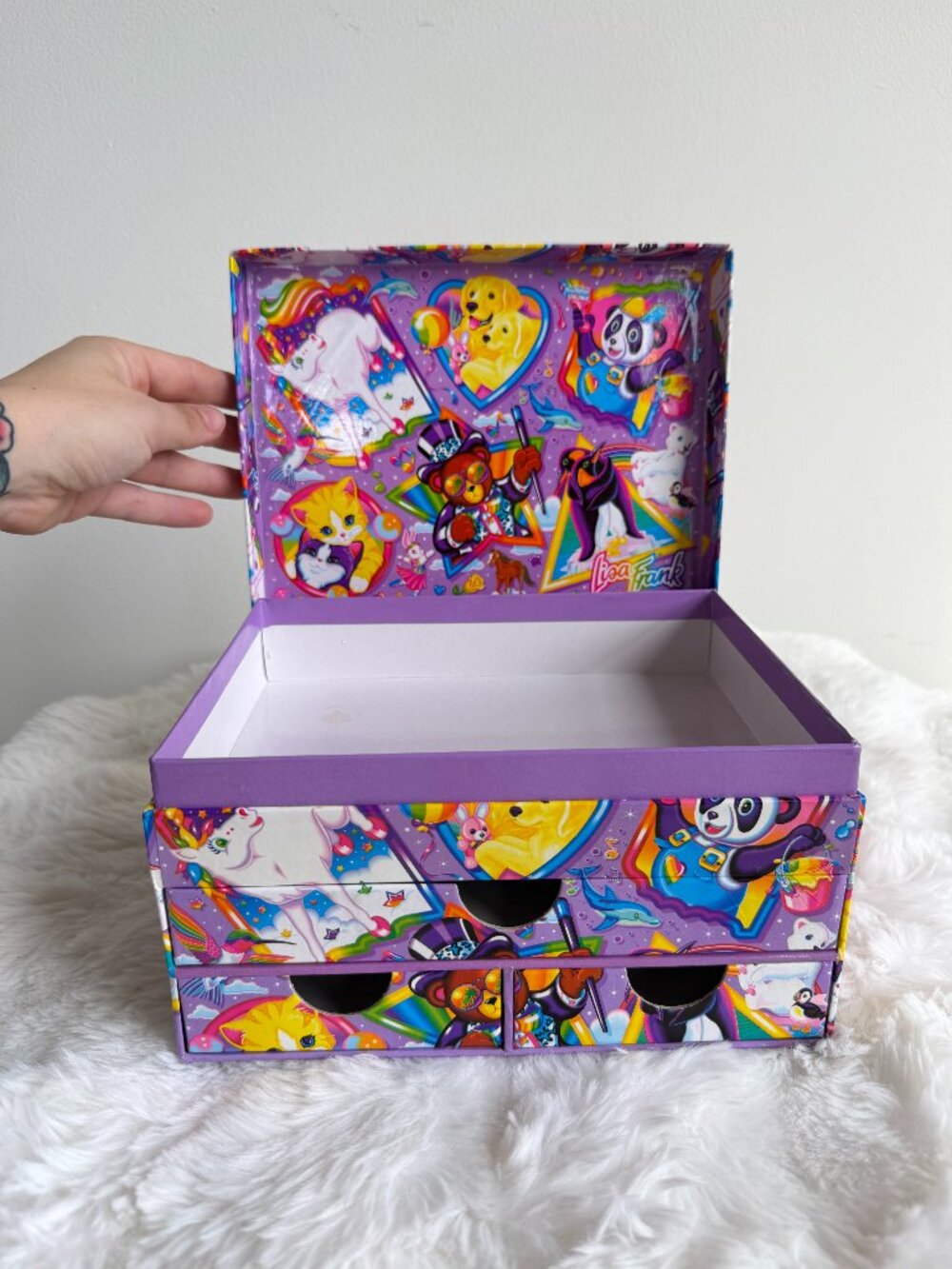 2/$50 🌸 RARE Vintage Colorful Lisa Frank Craft Jewelry Box